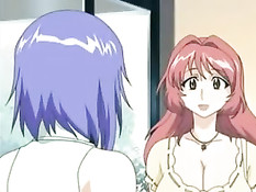 Пьяная подружка с голубыми волосами сосёт член и ебётся с парнем