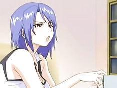 Пьяная подружка с голубыми волосами сосёт член и ебётся с парнем