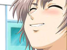 Аниме девушка с голубыми волосами подрочила парню в бассейне