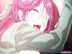 Развратная хентай студентка в подворотне ебётся раком с парнем