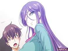 Развратная хентай студентка в подворотне ебётся раком с парнем