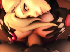 Групповой секс парня с девушками Mercy и DVA из игры Overwatch