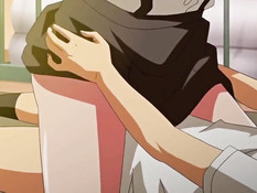 Развратная хентай девка подошла к парню сзади и подрочила член