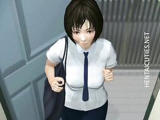 Он пригласил в дом милую 3D девушку и облизал её торчащие соски