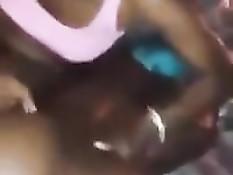 Негр в позе раком трахает длинным членом мокрую чёрную девушку