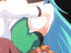 Стащил трусы с хентай девки с розовыми волосами и отымел в лесу