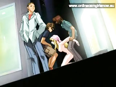 Симпатичная аниме брюнетка отсасывала у парня и трахалась раком