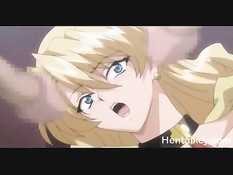 Сиськастую хентай блондиночку залили спермой на ганг банг оргии