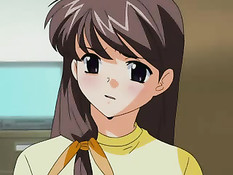 Снял с хентай девчонки трусики и оттрахал на столе в позе раком