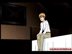 Молодой человек ебёт на полу аниме девку с огромными сиськами