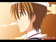 Молодой человек ебёт на полу аниме девку с огромными сиськами