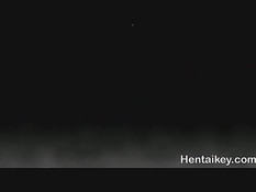 Молодую хентай брюнетку с большой грудью трахают в позе раком