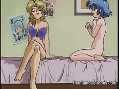 Блондинка лесбиянка трахает страпоном застенчивую хентай девку