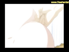 Беременная хентай девушка с красными волосами садится на парня