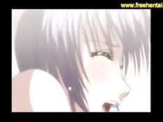 Беременная хентай девушка с красными волосами садится на парня