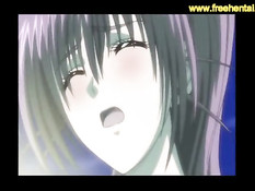 Беременная хентай девушка с красными волосами садится на парня