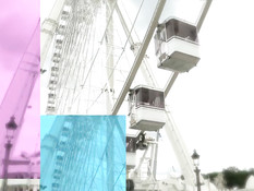 Симпатичные девки мастурбируют вибраторами на колесе обозрения