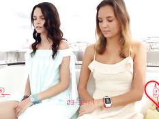 Симпатичные девки мастурбируют вибраторами на колесе обозрения