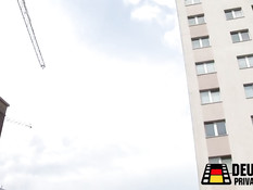 Привёз в лес и отымел раком молодую немецкую блондинку в очках