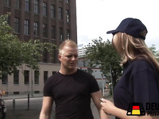 Привёз в лес и отымел раком молодую немецкую блондинку в очках