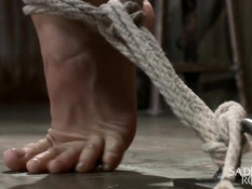 Грудастая блондинка с кляпом во рту Cherie DeVille пробует БДСМ