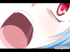 Щупальцы плотно обвивают и трахают светловолосую аниме девку