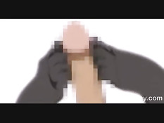 Очкастая хентай подруга в чулках подрочила ногами и села на член