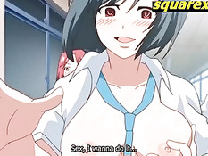 Похотливые хентай девчонки используют парня для плотских утех