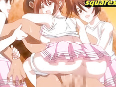 Похотливые хентай девчонки используют парня для плотских утех