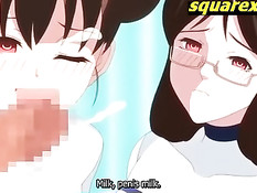 Похотливые хентай девчонки используют парня для плотских утех