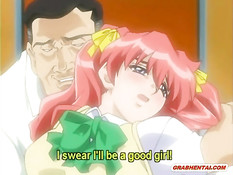 Похотливый мужик дал отсосать хуй и оттрахал рыжую хентай девку