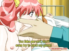 Похотливый мужик дал отсосать хуй и оттрахал рыжую хентай девку