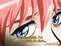 Похотливый мужик дал отсосать хуй и оттрахал рыжую хентай девку