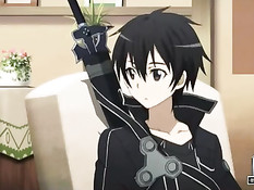 Аниме девушка подрочила воину хуй своими сиськами и дала в попу