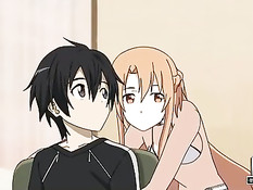 Аниме девушка подрочила воину хуй своими сиськами и дала в попу