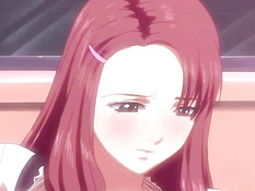 Хентай девчонка сосёт парню член и дрочит своей большой грудью