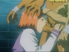 Похотливые мужики трахают хентай девчонку с короткой стрижкой