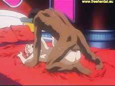 Похотливые мужики трахают хентай девчонку с короткой стрижкой