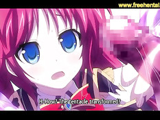 Сисястые хентай девки занимаются сексом с парнями и щупальцами