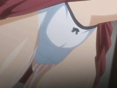 Соблазнительная хентай подруга подрочила член большой грудью