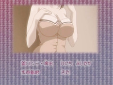 Соблазнительная хентай подруга подрочила член большой грудью