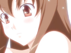 Молодая хентай брюнетка разделась догола и села на парня сверху