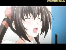 Две аниме лесбиянки ласкают друг дружку и играют со щупальцами