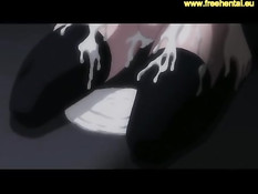 Две аниме лесбиянки ласкают друг дружку и играют со щупальцами