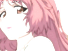 Парень ебёт хентай девку с голубыми волосами вибратором и членом