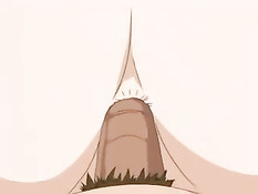 Паренёк трахает на кровати сразу двух похотливых хентай девушек