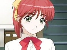 Паренёк трахает на кровати сразу двух похотливых хентай девушек