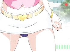 Очкастая хентай девка с косичками трахается с парнем в библиотеке