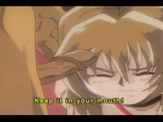 Связанной хентай блондинке пришлось отсасывать мужчине пенис