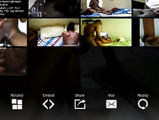 Негр держит руками сексуальную мулатку и трахает в сочную киску